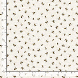 Timeless Treasures Bee Kind Flying Bees Quilting Cotton Fabric- Cream