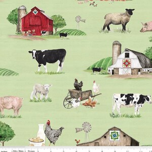 Riley Blake Spring Barn Quilts Main Quilting Cotton Fabric- Green