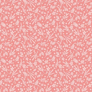 Benartex Among The Wildflowers Sketch Book Quilting Cotton Fabric- Coral