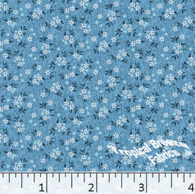 Poly Cotton Fabric by the Yard Dress Fabric Teal / Blue Etsy