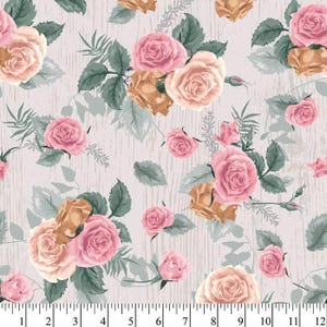 Rose Collection David Textiles Antique Rose Quilting Cotton Fabric- Roses
