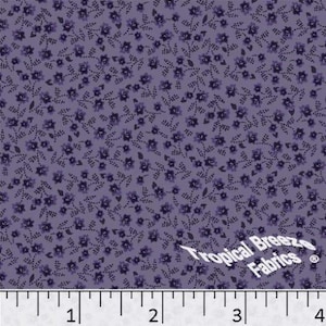 Tissu poly coton pervenche minuscules fleurs