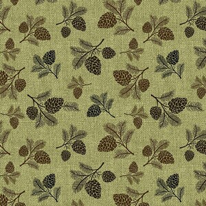 Benartex Burlap Woods Burlap Pine Quilting Cotton Fabric- Sea Grass