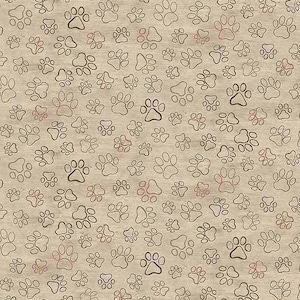 Timeless Treasures Friends Fur-Ever Dog Paw Prints Quilting Cotton Fabric- Natural