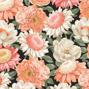 Wilmington Prints Peach Whispers Packed Flowers Quilting Cotton Fabric- Multi