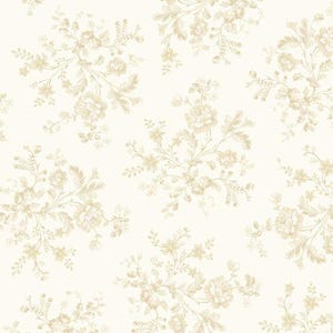 Marcus Fabrics Vivienne Petite Bouquet 108&quot; Quilt Backing Quilting Cotton Fabric- Ivory