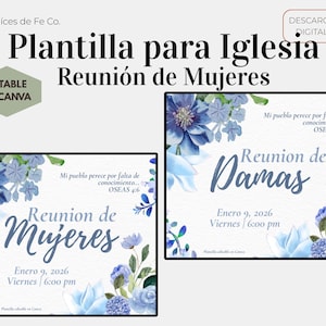 Plantilla Editable Reunión de Mujeres o Damas | Anuncio Iglesia | Canva | Español | Ministerio de Mujeres