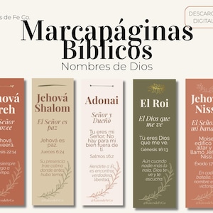 Names of God Printable Bookmarks | Names of God | Christian Decor | Bible Verse Bookmarks | Spanish Christian | Digital Download