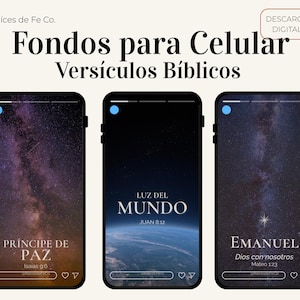 Fondos Cristianos para Celular | Versículos Bíblicos en Español | Wallpapers Cristianos | Christian Phone Wallpapers | Bible Verse | 3 pack