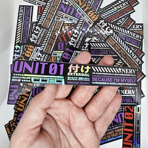 Evangelion holographic alert screen stickers - eva unit 00, 01, and 02 - gifts for evangelion anime fan - neon genesis decal – waterproof image 9