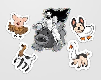 Poor Things Movie | A24 Frankenstein Animals | 5 Sticker Pack