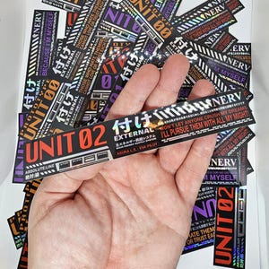 Evangelion holographic alert screen stickers - eva unit 00, 01, and 02 - gifts for evangelion anime fan - neon genesis decal – waterproof image 10