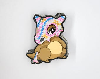 Cubone Sugar Skull | Pokemon Mexican Art | Neon Pink Vinyl Sticker