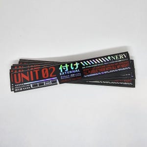 Evangelion holographic alert screen stickers - eva unit 00, 01, and 02 - gifts for evangelion anime fan - neon genesis decal – waterproof image 7