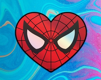 Spider-Man Heart Holographic | Peter Parker Marvel | Waterproof Vinyl Sticker
