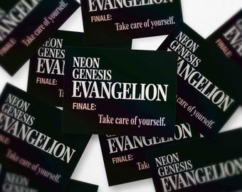 Evangelion Finale Screen | Take Care of Yourself | Holographic Vinyl Sticker