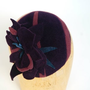 Fur Felt Fascinator Hat,Cocktail Hat,Couture Headpiece,Occasion Hat, Handmade Hat,Kentucky Derby Hat,Ascot Hat, Kate Middleton Hat,Millinery
