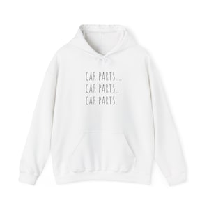 Car Parts Hoodie, Mechanic Sweatshirt, Automotive Pullover, Garage Jumper, Auto Repair Clothing