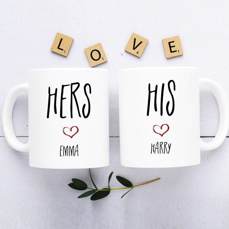 Personalized His and Hers Mug, Custom Name Couple Mug, Anniversary Gift — free download