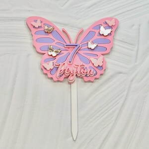 Butterfly Themed Cake Topper | Cake Topper | Birthday Topper | Acrylic Cake Topper | Butterfly Birthday