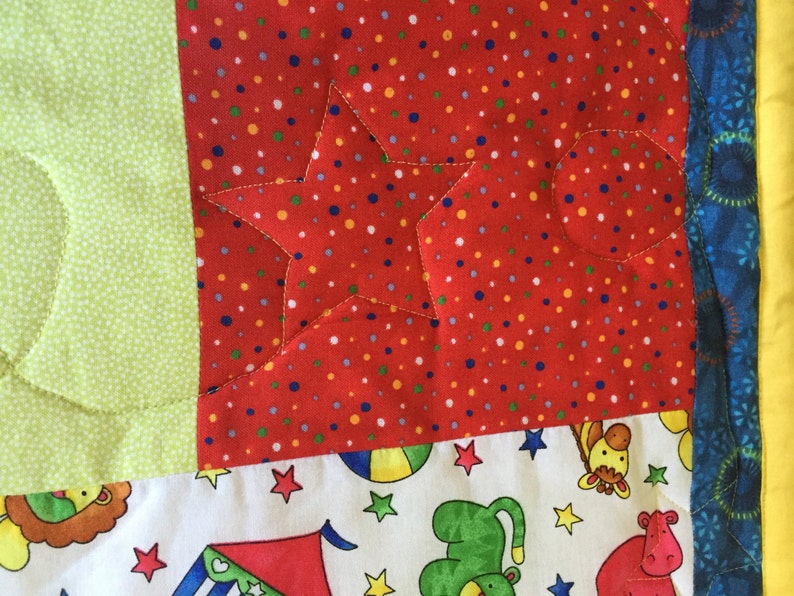 circus themed baby quilt Baby quilt crib size quilt primary colors circus theme