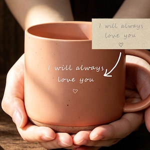 Tazze personalizzate con scritte a mano, tazze in ceramica incise, tazze da caffè, regali di anniversario, idee regalo personalizzate, regalo di anniversario inciso