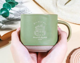 Personalised First Home Gift,Engraved Coffee Mug for New Home Occasion,Housewarming Gift for Couple,New Home Owners Gift