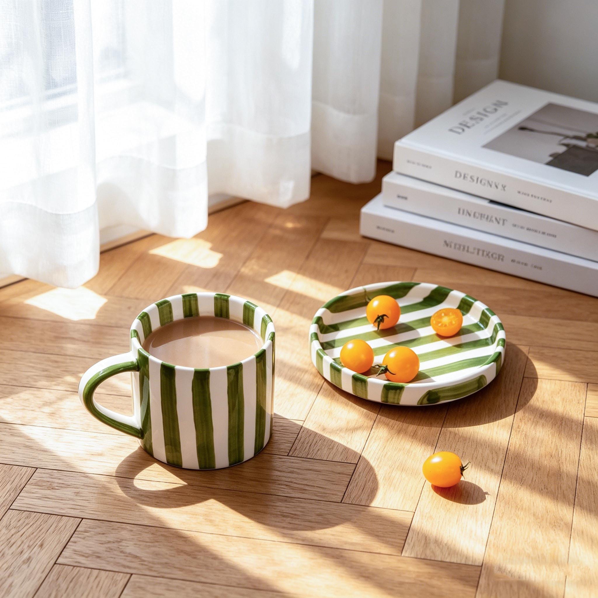 Blue striped mug - Etsy 日本