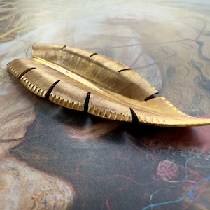 Vintage Gold Gilt Miriam Haskell Solid Brass Ornate Dimensional  Leaf 1 7/8” Pendant Charm Findings Stampings - REF 4339