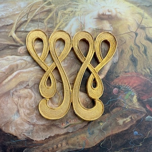 Vintage Gold Gilt Miriam Haskell Solid Brass Art Deco Scrolled Openwork Large 2 3/8” Pendant Charm Findings Stampings - REF 4356