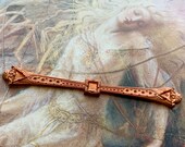 Vintage RARE Very Old Brass Repousse Art Deco BAR Piece Findings Stampings - REF 679