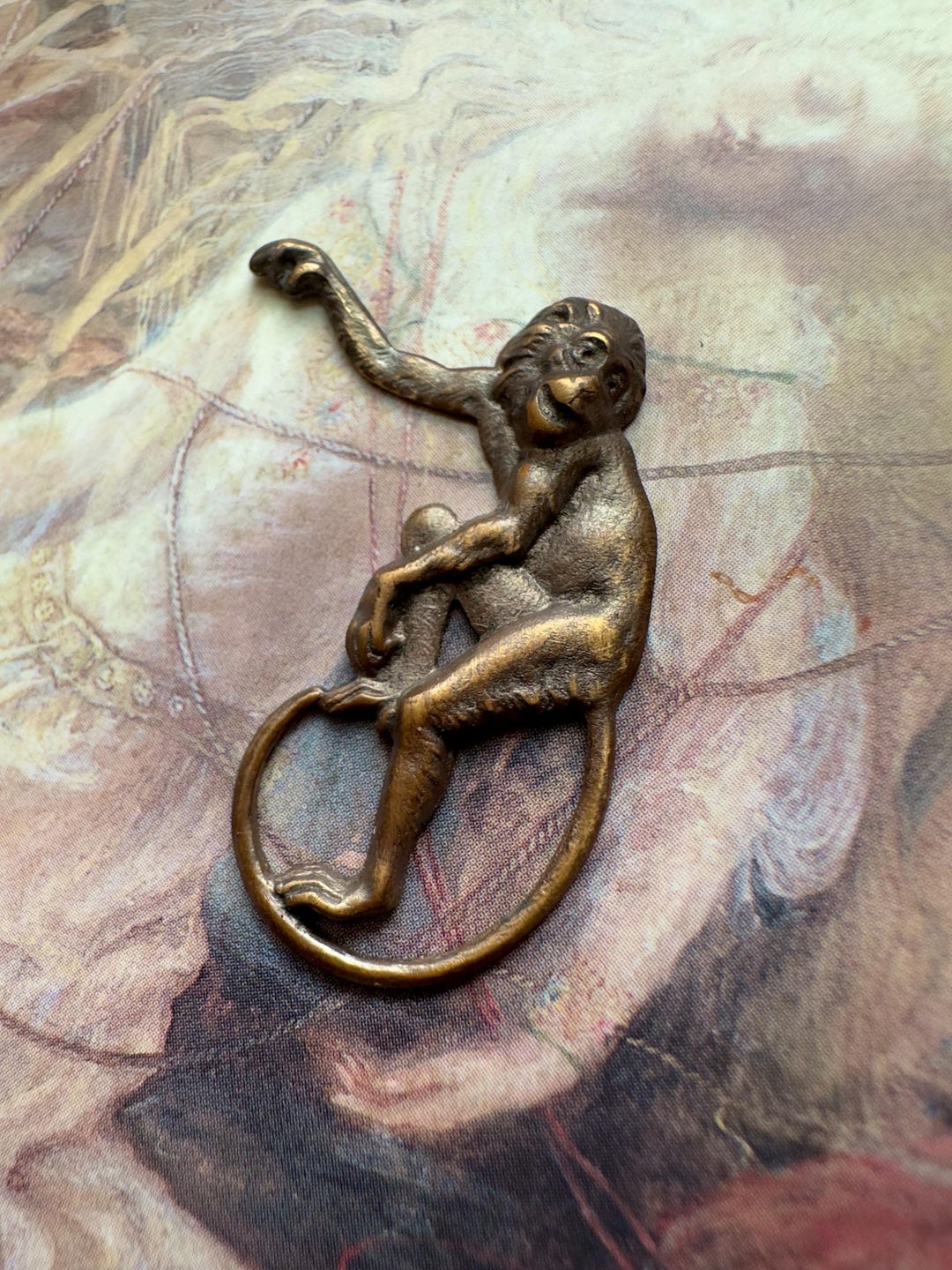 Solid Monkey Vintage Rare Old Solid Brass Monkey Pendant Finding Stamping Decor Art ...