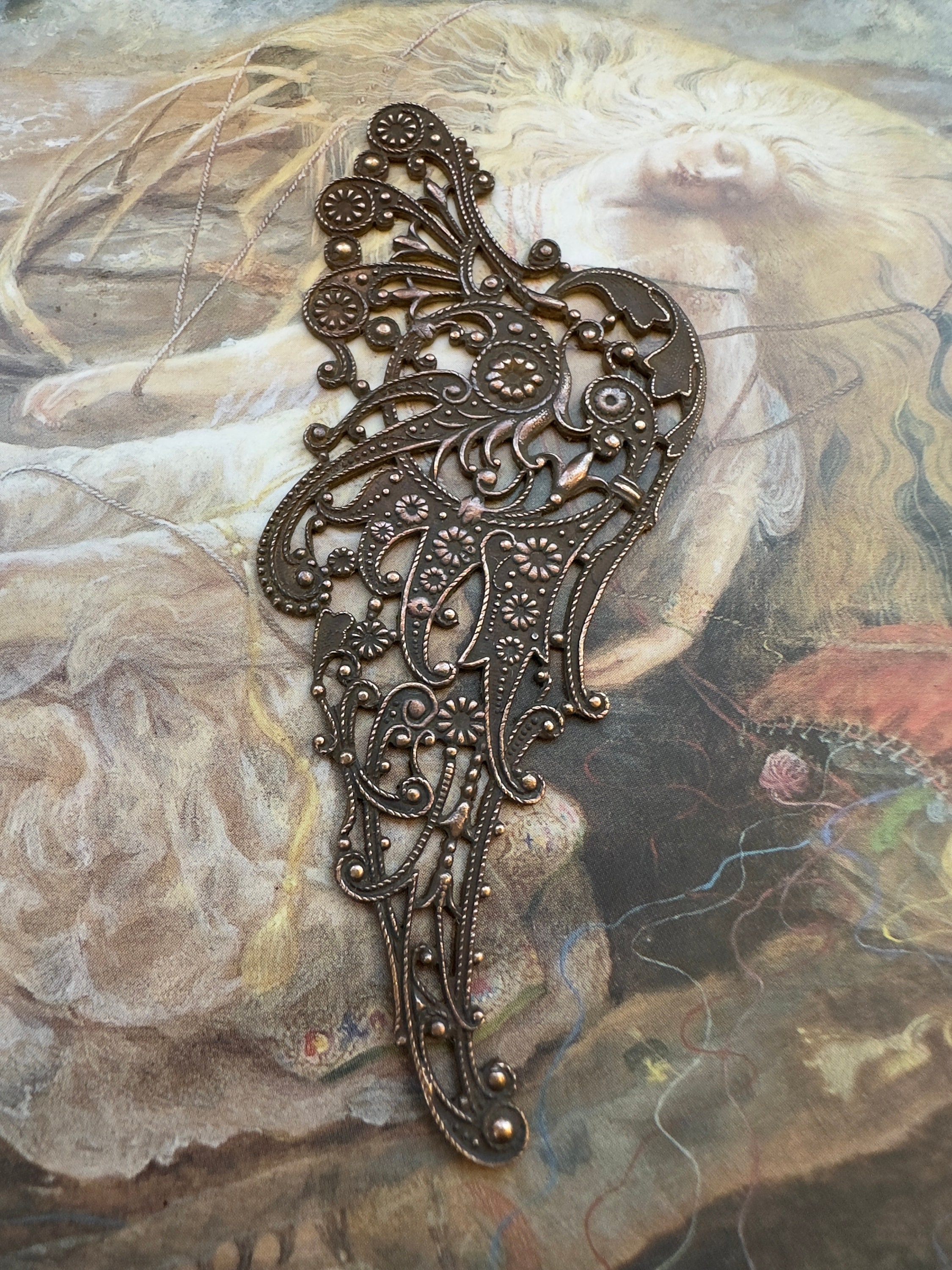 Vintage Superb RARE Art Deco Very Detailed WING Old Brass Filigree ...