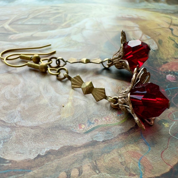•LANTERN• hand-beaded earrings
