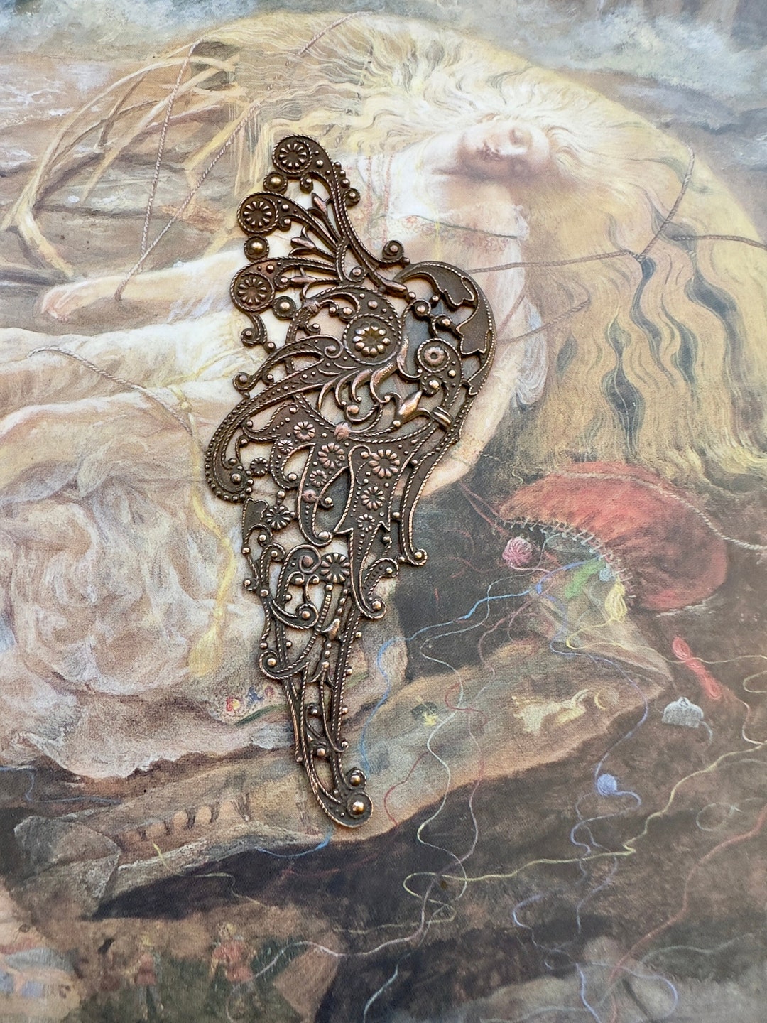 Vintage Superb RARE Art Deco Very Detailed WING Old Brass Filigree ...
