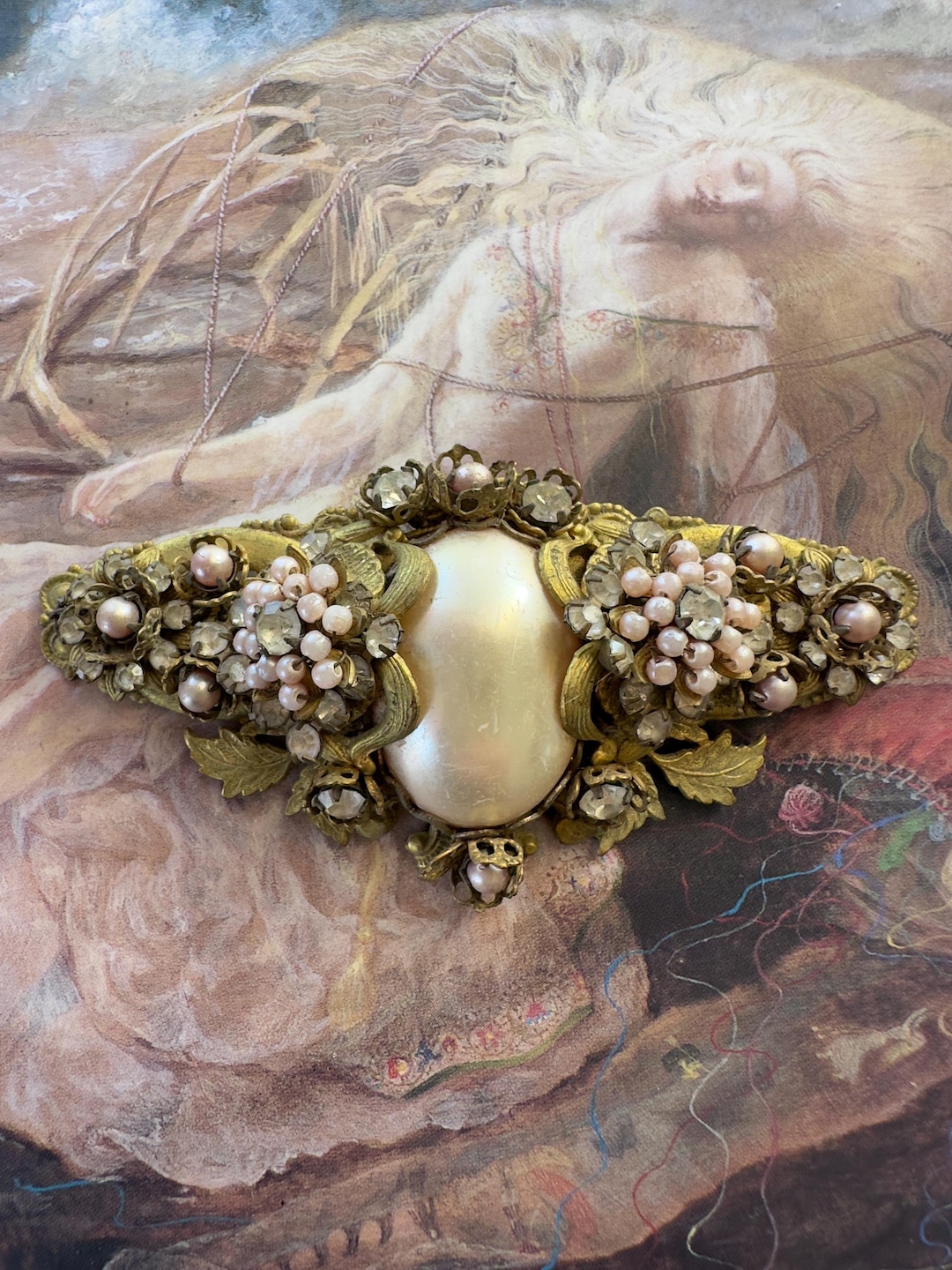 No.0335 スタンレーハグラー ピンクパープル ブローチ No.0335