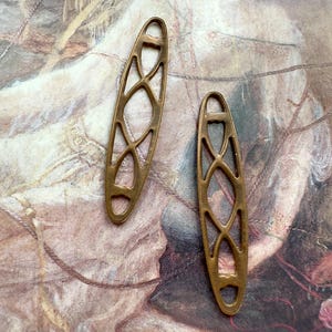 Vintage Solid Brass Connector Art Deco Ornate Drop Pendant Connector Etruscan Stamping 1 1/4” - REF 5133