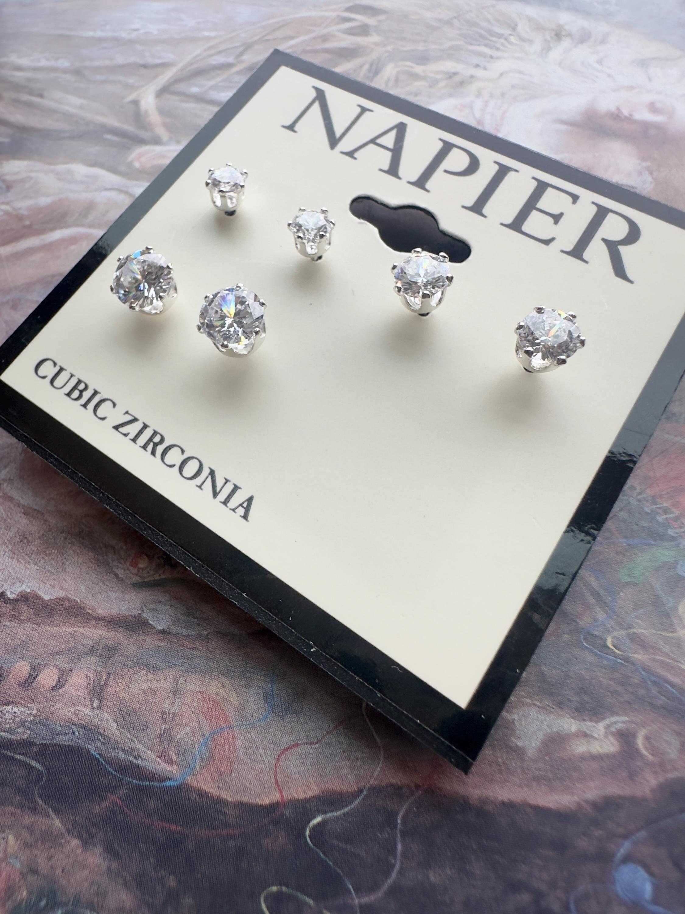 Vintage NAPIER Earrings on Original Card Mint Condition Pre-y2k