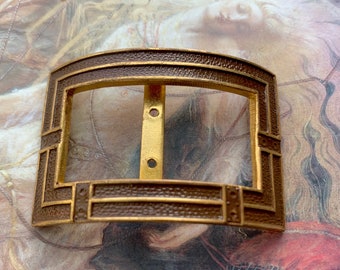 RARE Vintage Art DECO Cold Enamel Original Brass Buckle Blacher Bros - REF 157