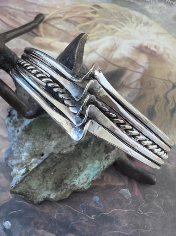 Navajo Sterling Roped Twisted Cuff Vintage Gorgeou