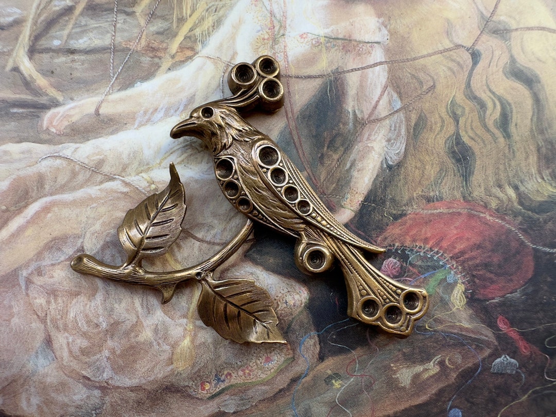 Vintage Art Deco Bird Old Solid Brass Piece Bird of Paradise Pave ...