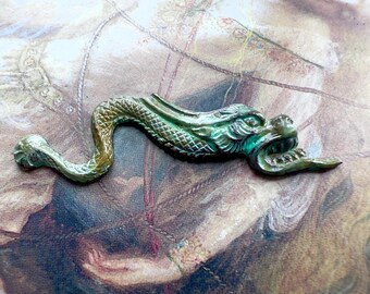 Ancien Harnais Vintage En Chaîne Métal Et Bois Avec Bracelet Cuir Et Barrette