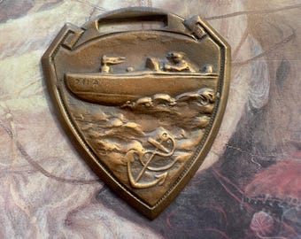 Vintage Rare Watch Fob Stamping WWII Era Brass PT Boat, Anchor