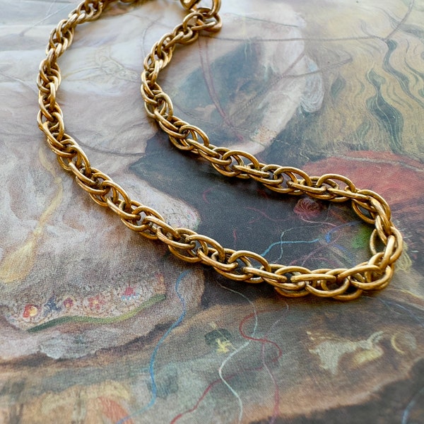 Gorgeous Vintage 4mm Rope Chain OLD Solid Brass Bracelet Jewelry 6”, 7”, 8” - REF 3461