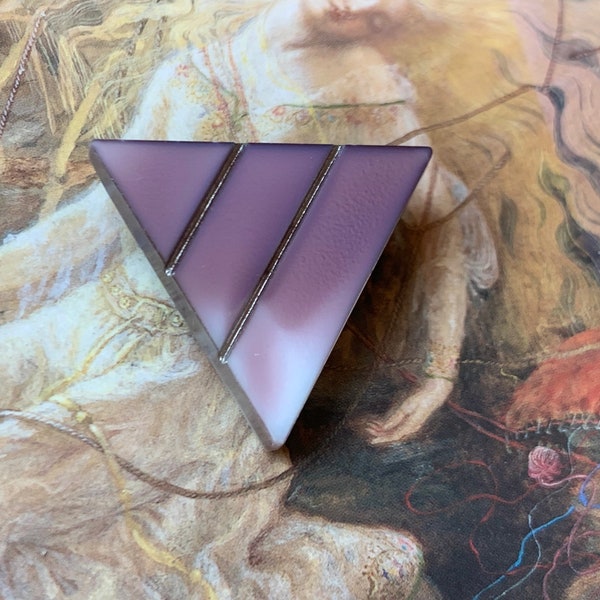 Vintage Deco Brooch Czech Glass Lavender Purple Pin, Old Jewelry Stock, Art Glass Pin - REF 2233