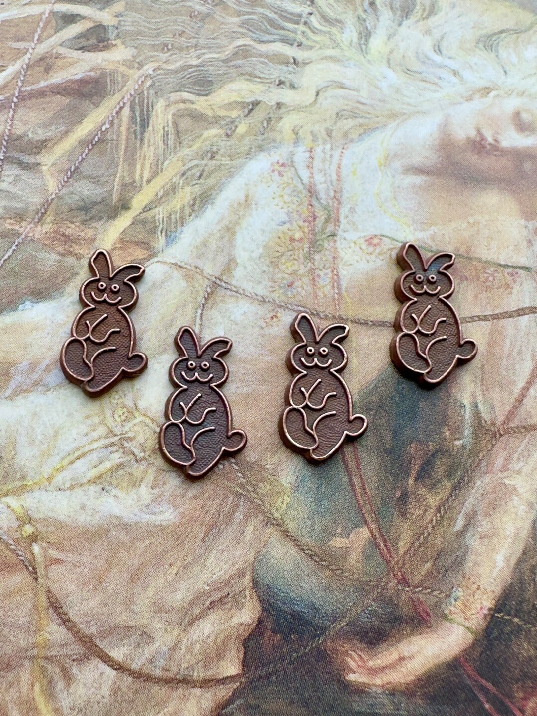 Vintage Wonderful Mid Century Rabbit Bunny Channel Brass Pendant Pieces ...