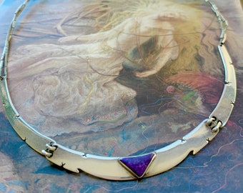 Native American Intricate!! Vintage Benny Zuni Turquoise Sugulite Sterling Silver Bracelet Native American Intricate!! Vintage Benny Zuni Turquoise Sugulite Sterling Silver Bracelet