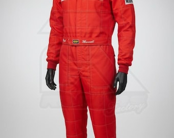 Vintage F1 Red Racing Suit, Motorsport Racewear, Karting Suit