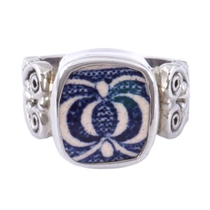 Size 8 Sterling Silver Ring Johnson Bros Old Granite Hearts & Flowers China