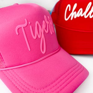Custom Trucker Hat, Personalized Text or Logo Snapback,Puff Embossed Print, Custom Baseball Hat, Team Hat, Football Mom Hat, Mascot Hat